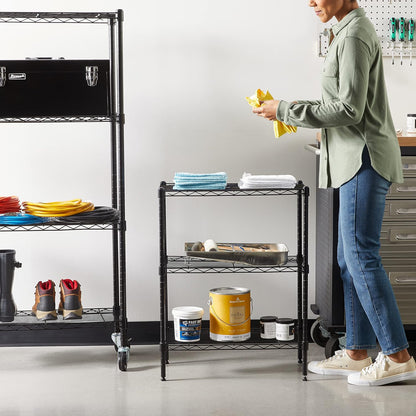 5-Shelf Adjustable Heavy Duty Steel Wire Rack, Space Saving Storage Shelving Organizer for Kitchen, Garage, No-Tool Assembly, 350 lbs Weight Capacity, 36" x 14" x 72", Chrome