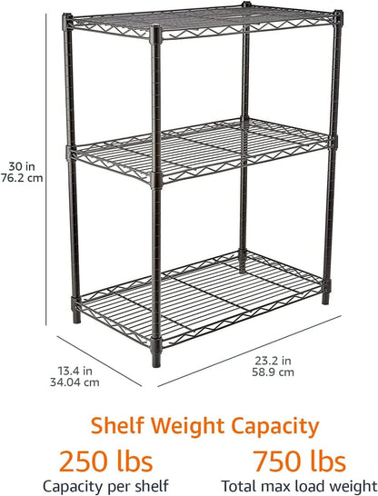 5-Shelf Adjustable Heavy Duty Steel Wire Rack, Space Saving Storage Shelving Organizer for Kitchen, Garage, No-Tool Assembly, 350 lbs Weight Capacity, 36" x 14" x 72", Chrome