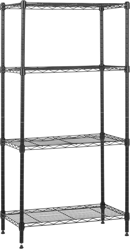 5-Shelf Adjustable Heavy Duty Steel Wire Rack, Space Saving Storage Shelving Organizer for Kitchen, Garage, No-Tool Assembly, 350 lbs Weight Capacity, 36" x 14" x 72", Chrome