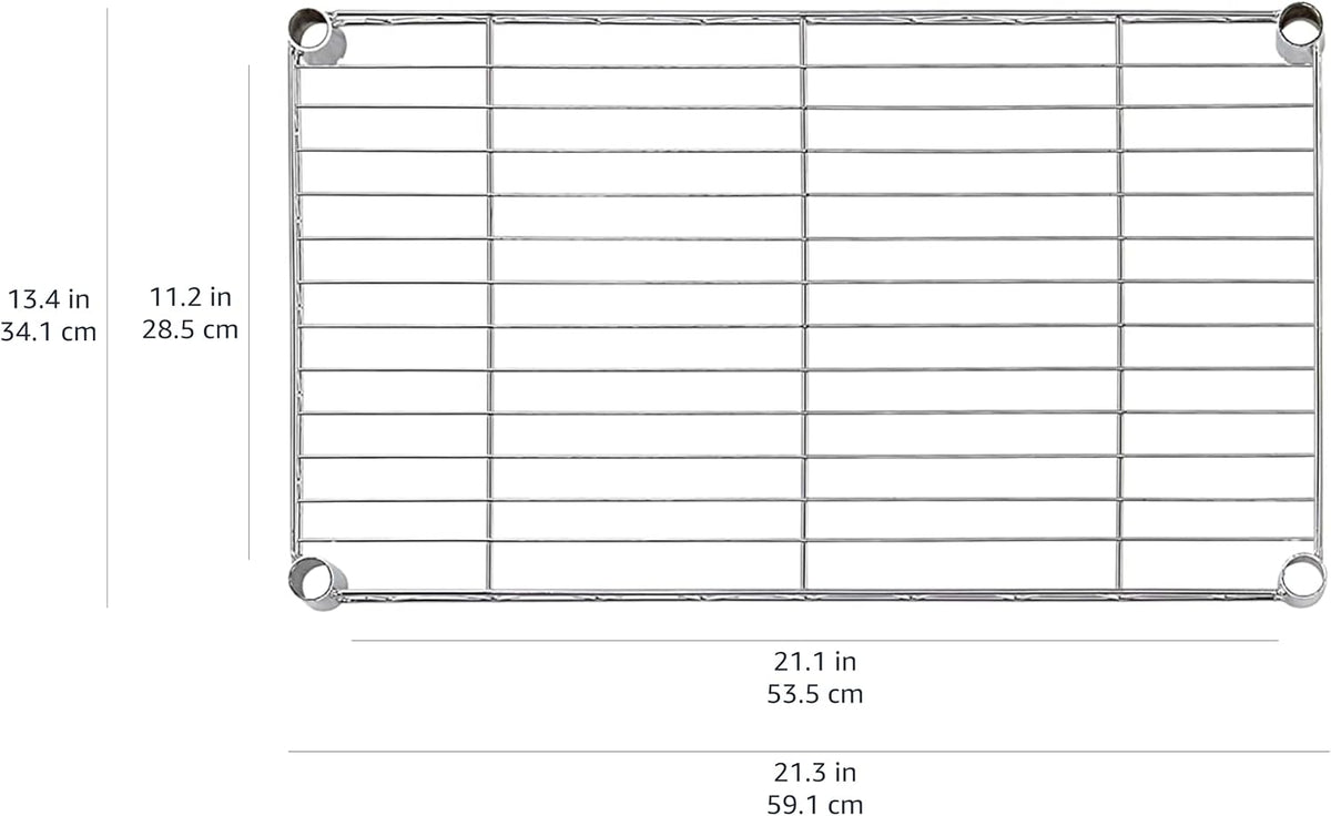 5-Shelf Adjustable Heavy Duty Steel Wire Rack, Space Saving Storage Shelving Organizer for Kitchen, Garage, No-Tool Assembly, 350 lbs Weight Capacity, 36" x 14" x 72", Chrome