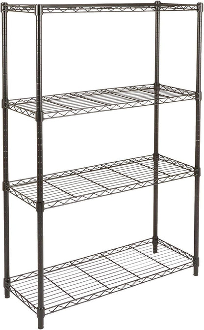 5-Shelf Adjustable Heavy Duty Steel Wire Rack, Space Saving Storage Shelving Organizer for Kitchen, Garage, No-Tool Assembly, 350 lbs Weight Capacity, 36" x 14" x 72", Chrome