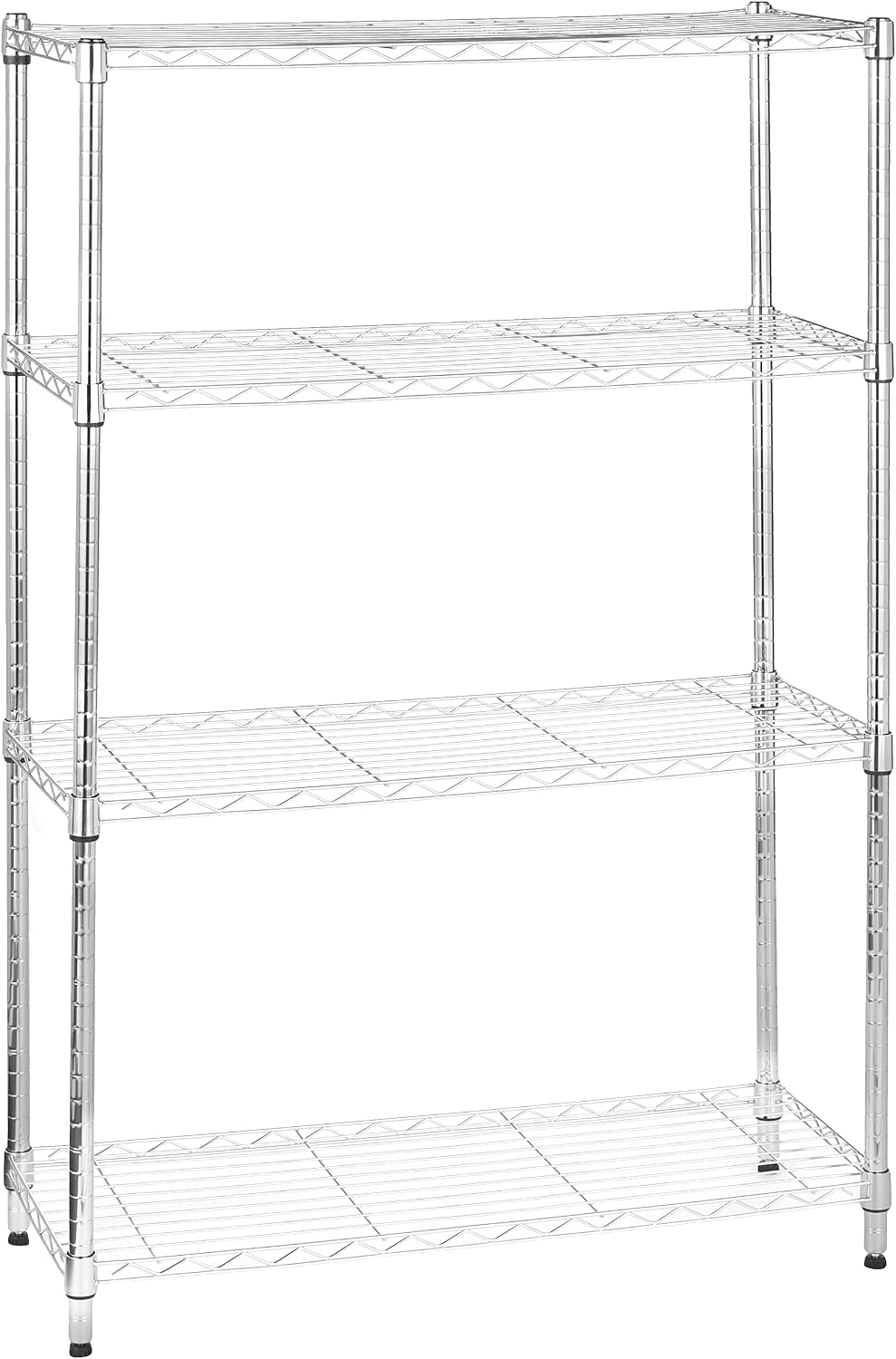 5-Shelf Adjustable Heavy Duty Steel Wire Rack, Space Saving Storage Shelving Organizer for Kitchen, Garage, No-Tool Assembly, 350 lbs Weight Capacity, 36" x 14" x 72", Chrome