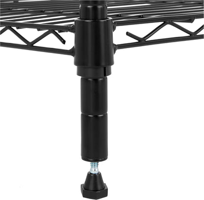 5-Shelf Adjustable Heavy Duty Steel Wire Rack, Space Saving Storage Shelving Organizer for Kitchen, Garage, No-Tool Assembly, 350 lbs Weight Capacity, 36" x 14" x 72", Chrome