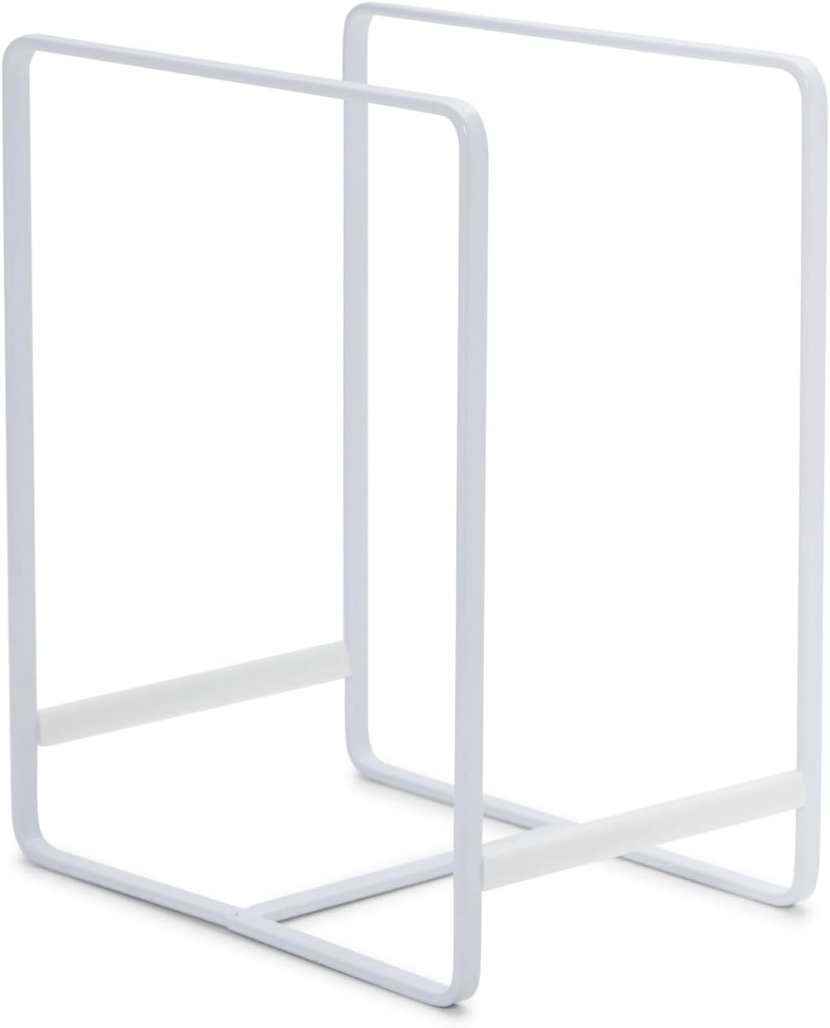 3-Piece Plate Organizer - Space-Saving Cabinet Storage & Dish Storage Rack - Plate Stand & Pot Lid Holder - Pack of 3, White, 1 Large & 2 Small