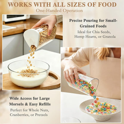 6 Grids Rotating Cereal Dispenser Countertop, 7 lbs Rice Dispenser