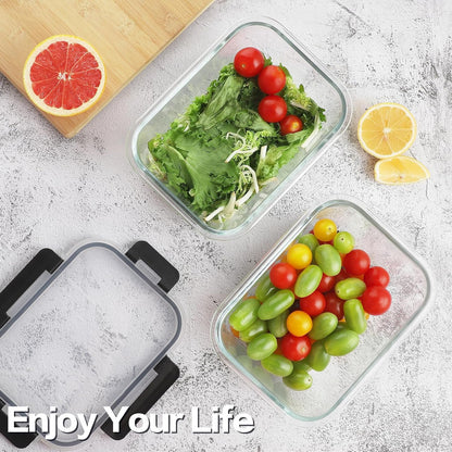 24pc Glass Food Storage Containers with Lids，Glass Meal Prep Containers