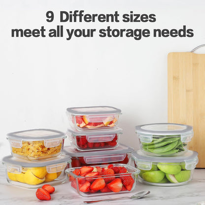 24pc Glass Food Storage Containers with Lids，Glass Meal Prep Containers