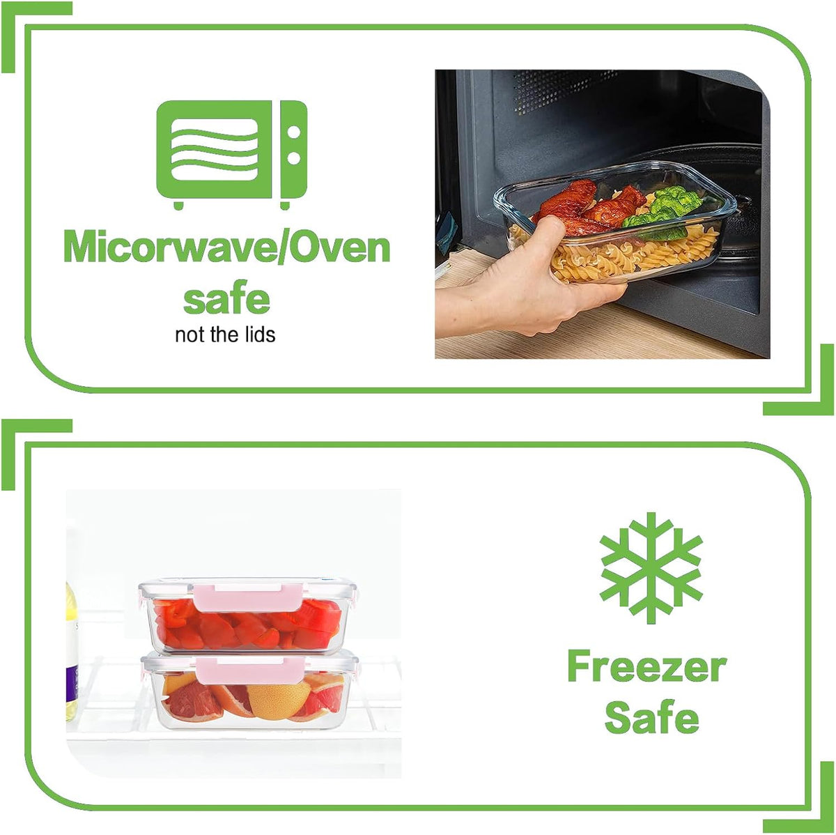 24pc Glass Food Storage Containers with Lids，Glass Meal Prep Containers