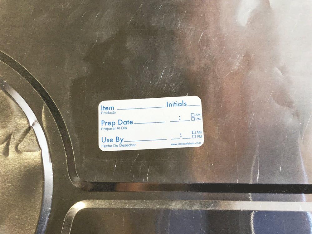 Dissolvable Food Storage Shelf Life Labels for Food Rotation Use By Preparation Stickers Prep Date 1 x 2 Inch 500 Adhesive Stickers