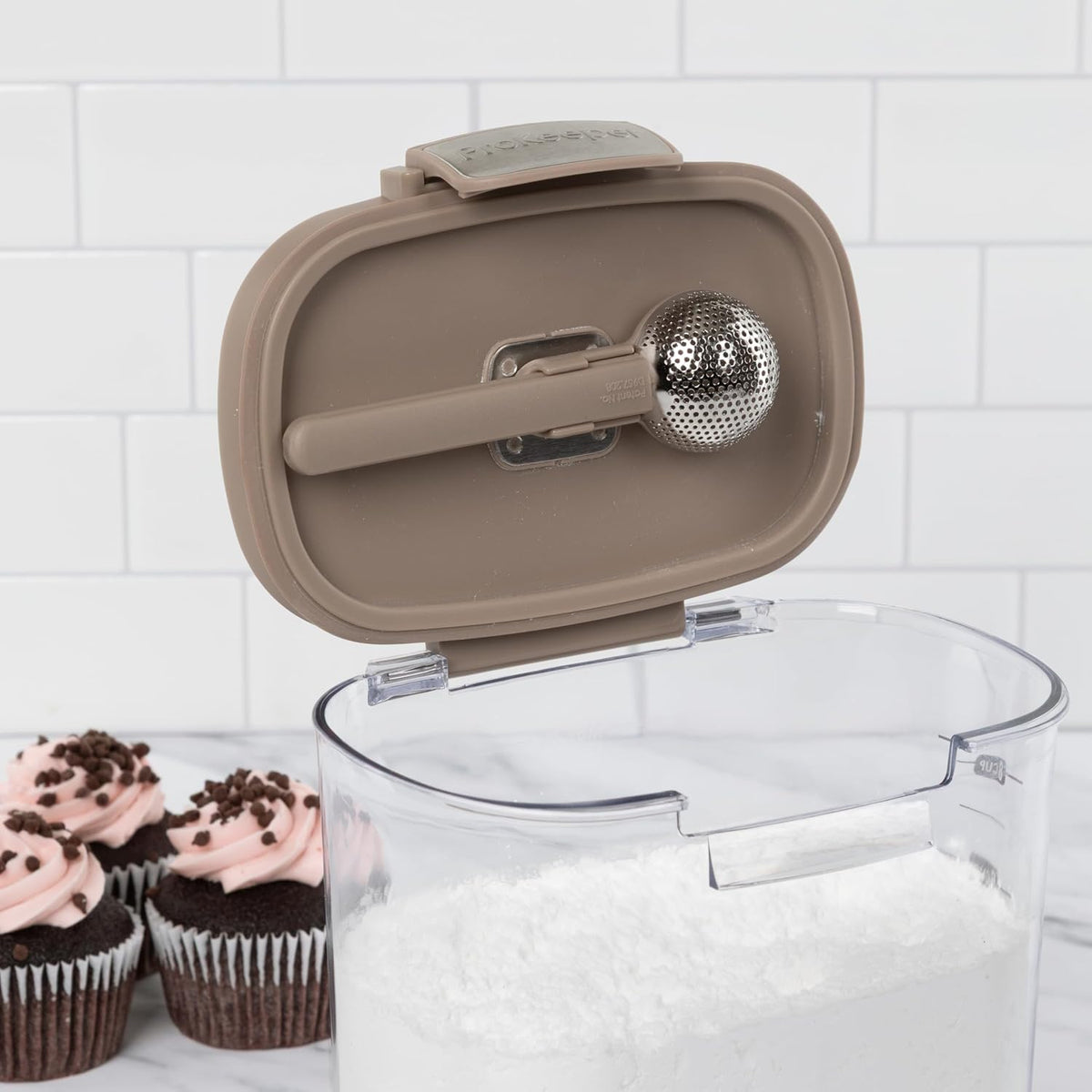 + Airtight Food Storage Container Set – Clear Plastic Flour and Sugar Canister Set with Magnetic Accessories for Kitchen Organization (Grey)