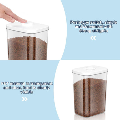 12 lbs Airtight Dog Cat Food Storage Container and Dog Treat Containers BPA-Free, PET Clear Stackable Pet Storage Bin, 1-Cup Scoop, 1-Sponge cleaning brush, Pop Top, With handle, Easy Mobility-large