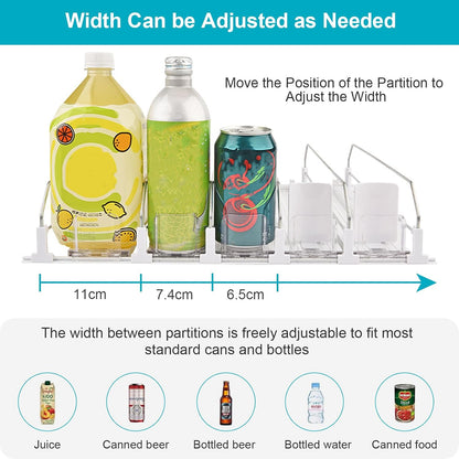 3 Pack Drink Organizer for Fridge, Self Pushing Fridge Drink Organizer | Self Pushing Soda Dispenser for Refrigerator, Automatic Drink Dispenser for Fridge, Holds up to 75 Cans (15 Rows)