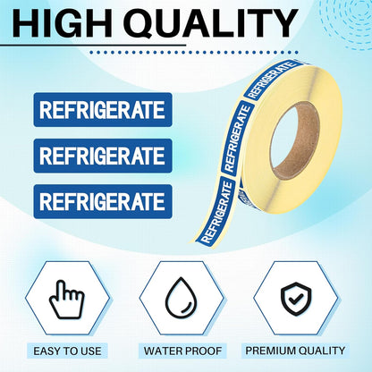 500 Pcs Keep Refrigerated Stickers 0.39" x 1.57" Pharmacy Sticker Medical Label Veterinary Auxiliary Sign Waterproof Freeze for Medicine Pill Syringe Food Candy Meat Mailing(Blue Snowflake)