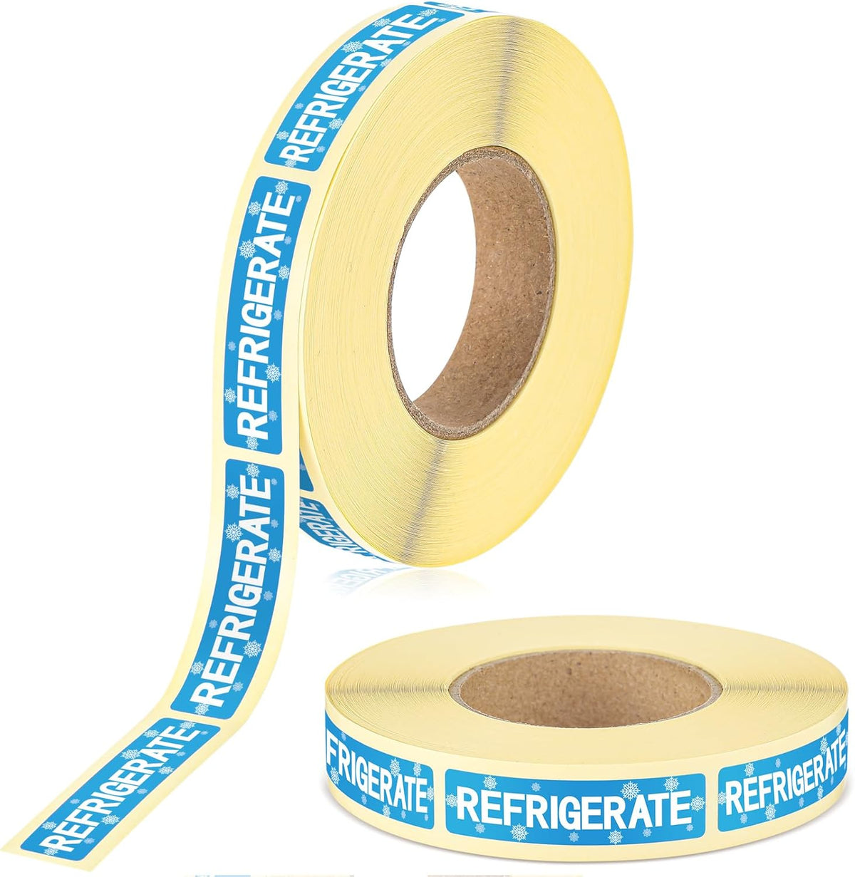 500 Pcs Keep Refrigerated Stickers 0.39" x 1.57" Pharmacy Sticker Medical Label Veterinary Auxiliary Sign Waterproof Freeze for Medicine Pill Syringe Food Candy Meat Mailing(Blue Snowflake)