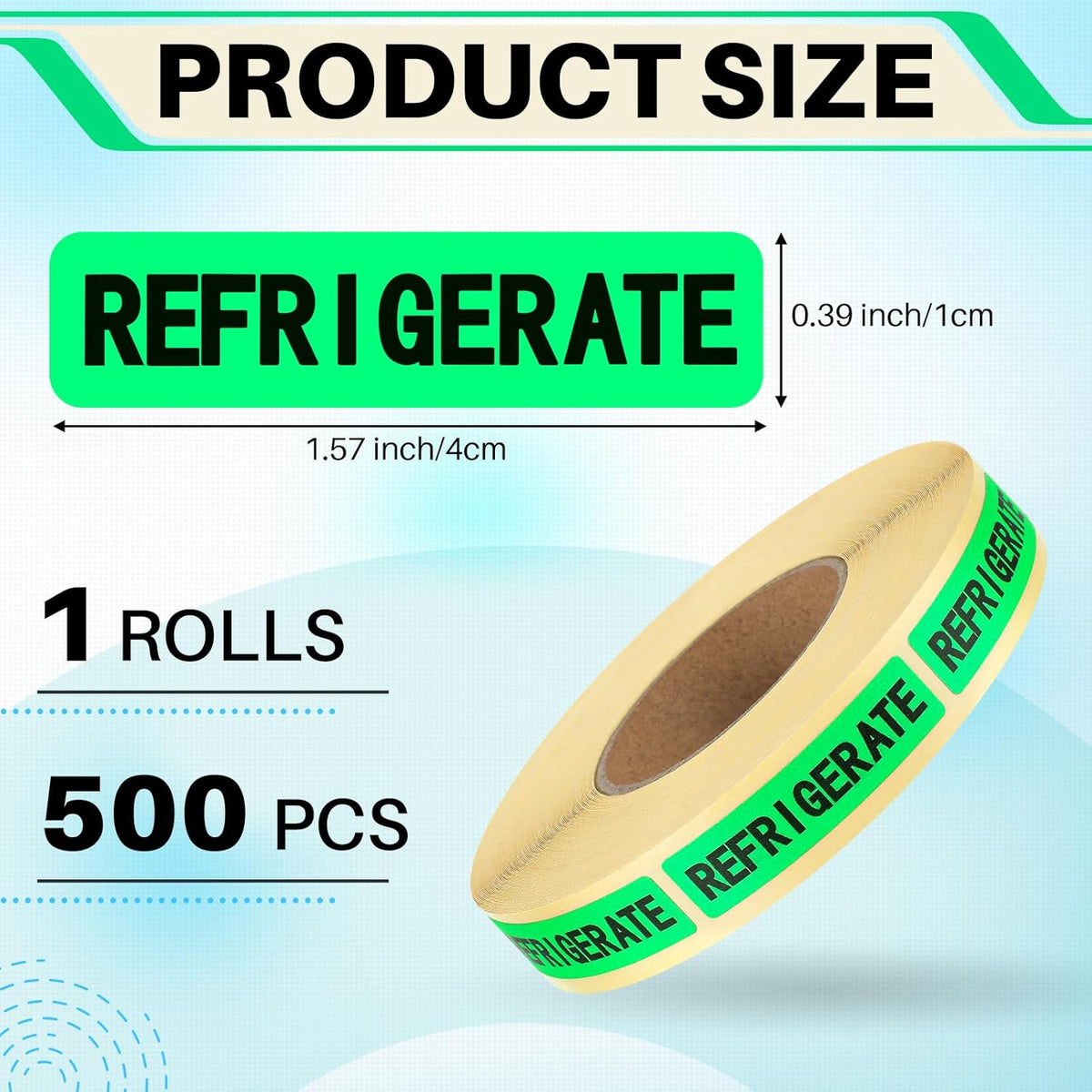 500 Pcs Keep Refrigerated Stickers 0.39" x 1.57" Pharmacy Sticker Medical Label Veterinary Auxiliary Sign Waterproof Freeze for Medicine Pill Syringe Food Candy Meat Mailing(Blue Snowflake)