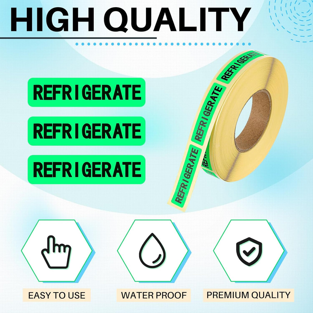 500 Pcs Keep Refrigerated Stickers 0.39" x 1.57" Pharmacy Sticker Medical Label Veterinary Auxiliary Sign Waterproof Freeze for Medicine Pill Syringe Food Candy Meat Mailing(Blue Snowflake)