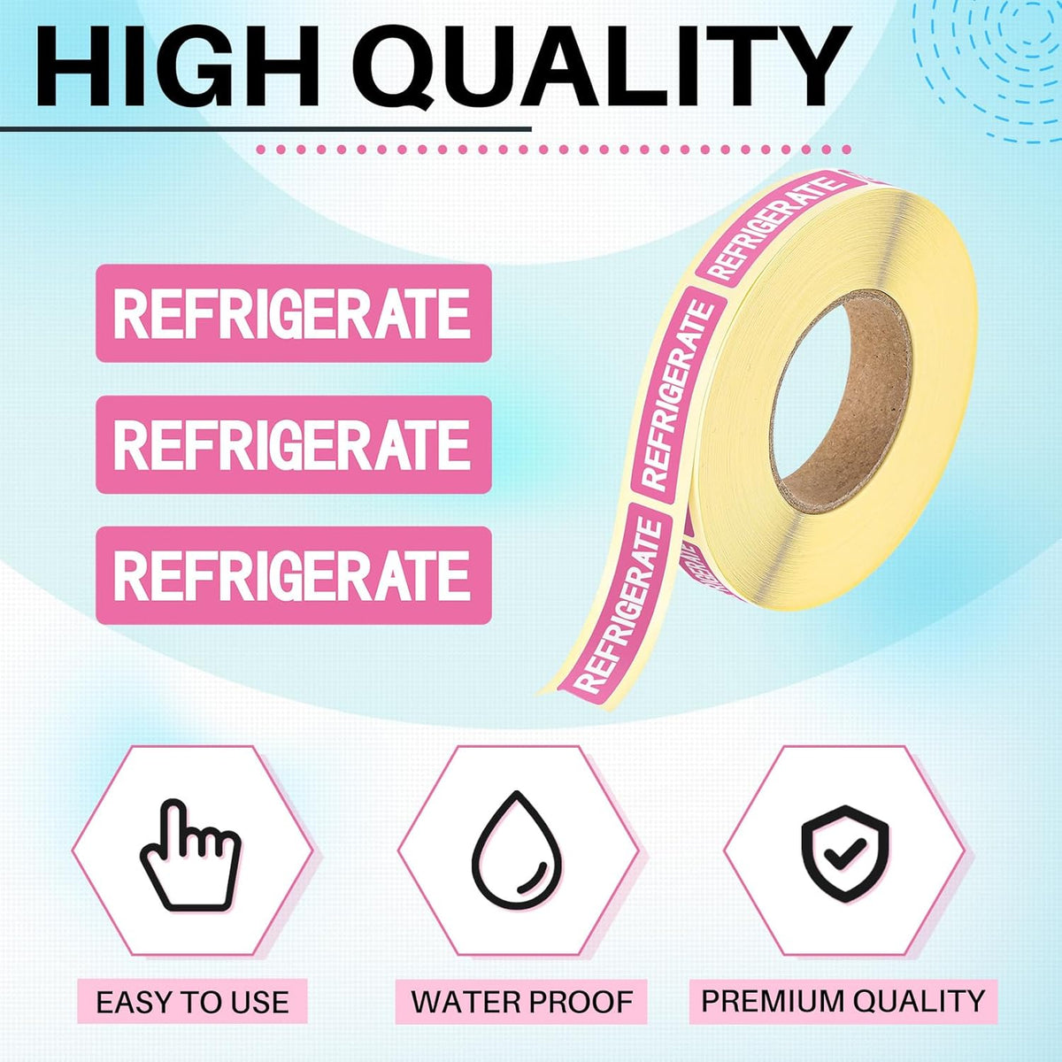 500 Pcs Keep Refrigerated Stickers 0.39" x 1.57" Pharmacy Sticker Medical Label Veterinary Auxiliary Sign Waterproof Freeze for Medicine Pill Syringe Food Candy Meat Mailing(Blue Snowflake)