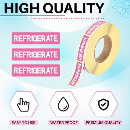 500 Pcs Keep Refrigerated Stickers 0.39" x 1.57" Pharmacy Sticker Medical Label Veterinary Auxiliary Sign Waterproof Freeze for Medicine Pill Syringe Food Candy Meat Mailing(Blue Snowflake)