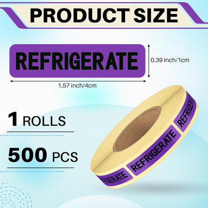 500 Pcs Keep Refrigerated Stickers 0.39" x 1.57" Pharmacy Sticker Medical Label Veterinary Auxiliary Sign Waterproof Freeze for Medicine Pill Syringe Food Candy Meat Mailing(Blue Snowflake)