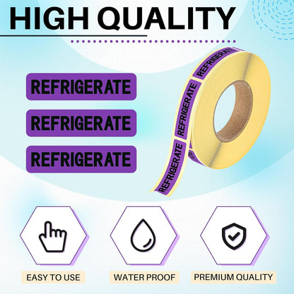 500 Pcs Keep Refrigerated Stickers 0.39" x 1.57" Pharmacy Sticker Medical Label Veterinary Auxiliary Sign Waterproof Freeze for Medicine Pill Syringe Food Candy Meat Mailing(Blue Snowflake)