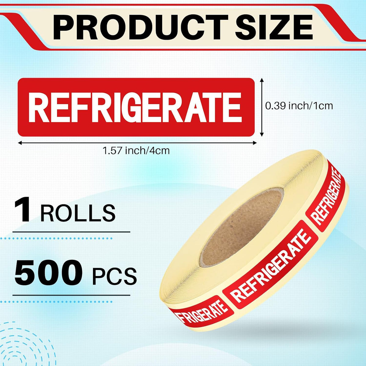 500 Pcs Keep Refrigerated Stickers 0.39" x 1.57" Pharmacy Sticker Medical Label Veterinary Auxiliary Sign Waterproof Freeze for Medicine Pill Syringe Food Candy Meat Mailing(Blue Snowflake)