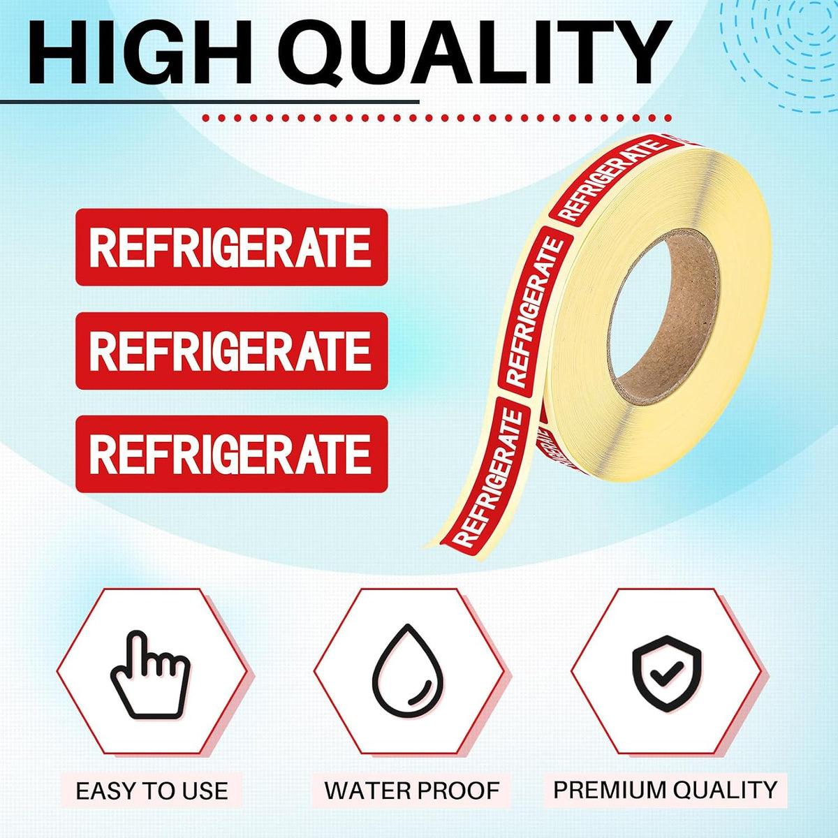 500 Pcs Keep Refrigerated Stickers 0.39" x 1.57" Pharmacy Sticker Medical Label Veterinary Auxiliary Sign Waterproof Freeze for Medicine Pill Syringe Food Candy Meat Mailing(Blue Snowflake)