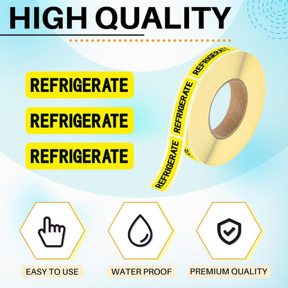 500 Pcs Keep Refrigerated Stickers 0.39" x 1.57" Pharmacy Sticker Medical Label Veterinary Auxiliary Sign Waterproof Freeze for Medicine Pill Syringe Food Candy Meat Mailing(Blue Snowflake)