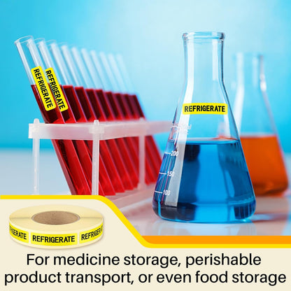 500 Pcs Keep Refrigerated Stickers 0.39" x 1.57" Pharmacy Sticker Medical Label Veterinary Auxiliary Sign Waterproof Freeze for Medicine Pill Syringe Food Candy Meat Mailing(Blue Snowflake)