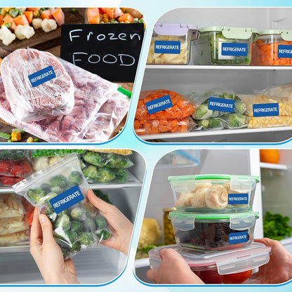 500 Pcs Keep Refrigerated Stickers 0.39" x 1.57" Pharmacy Sticker Medical Label Veterinary Auxiliary Sign Waterproof Freeze for Medicine Pill Syringe Food Candy Meat Mailing(Blue Snowflake)