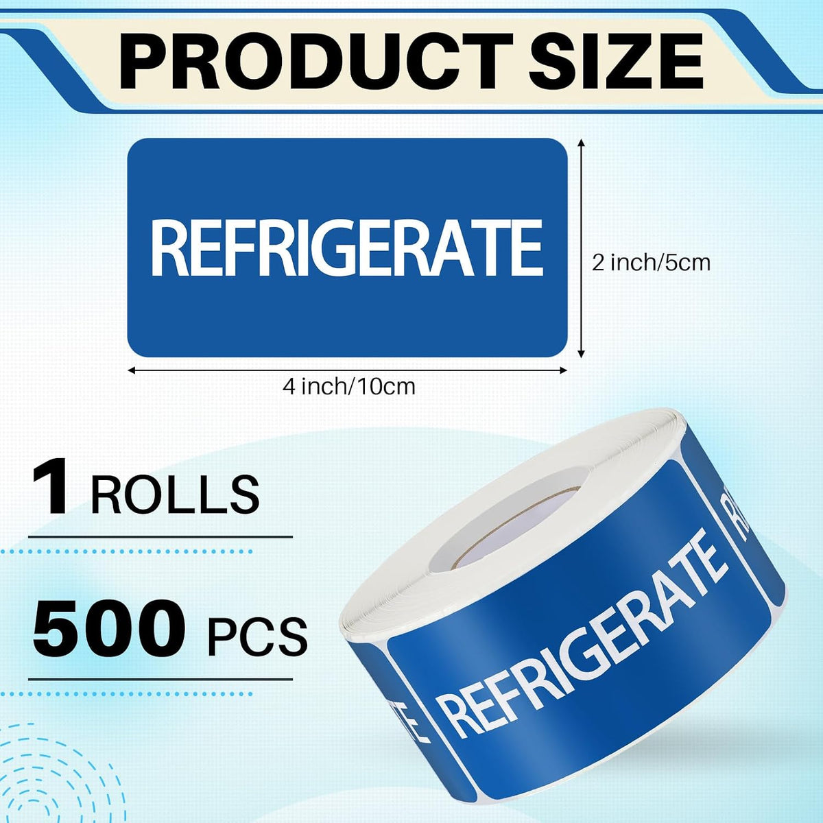 500 Pcs Keep Refrigerated Stickers 0.39" x 1.57" Pharmacy Sticker Medical Label Veterinary Auxiliary Sign Waterproof Freeze for Medicine Pill Syringe Food Candy Meat Mailing(Blue Snowflake)