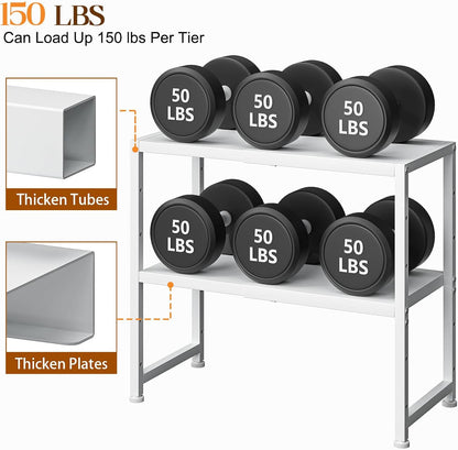 2-Tier Expandable Metal Storage Shelves,150LBS Heavy Duty Shelving Units and Storage For Small Appliance,Adjustable Pots and Pans Organizer Rack Shelf For Kitchen Under Cabinet Pantry Warehouse Garage