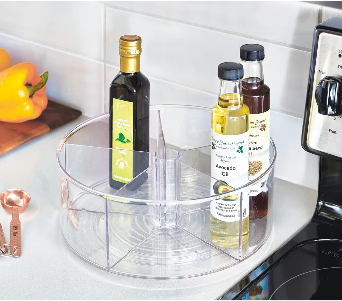 Recycled Plastic Lazy Susan Turntable Organizer Pantry, Bathroom, General Storage and More, The Linus Collection, 11.5", Clear