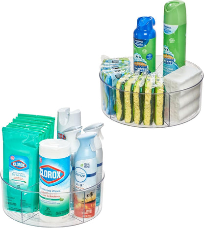 Recycled Plastic Lazy Susan Turntable Organizer Pantry, Bathroom, General Storage and More, The Linus Collection, 11.5", Clear