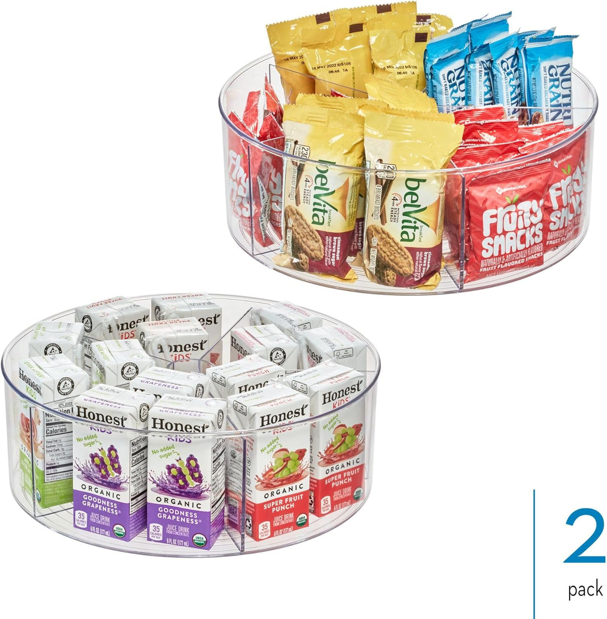 Recycled Plastic Lazy Susan Turntable Organizer Pantry, Bathroom, General Storage and More, The Linus Collection, 11.5", Clear
