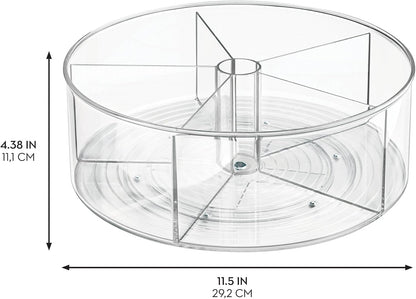 Recycled Plastic Lazy Susan Turntable Organizer Pantry, Bathroom, General Storage and More, The Linus Collection, 11.5", Clear
