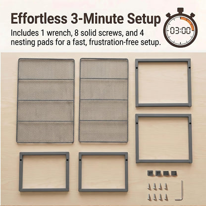 Stackable Kitchen Cabinet Organizer Shelves Pantry Rack Set of 2 | Holds Up to 44 Lbs Per Shelf, Easy 3-minute assembly with included hardware and wrench, Organize all around home, RV and more