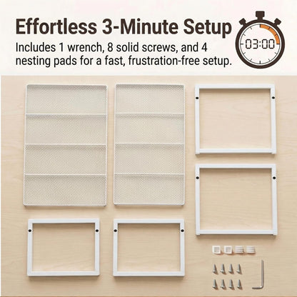 Stackable Kitchen Cabinet Organizer Shelves Pantry Rack Set of 2 | Holds Up to 44 Lbs Per Shelf, Easy 3-minute assembly with included hardware and wrench, Organize all around home, RV and more
