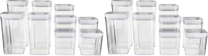 Airtight Food Storage Containers, BPA Free, Dishwasher Safe, with Twist/Turn Lids, for Kitchen Pantry Organization, 10-Piece Square Set, Clear Plastic
