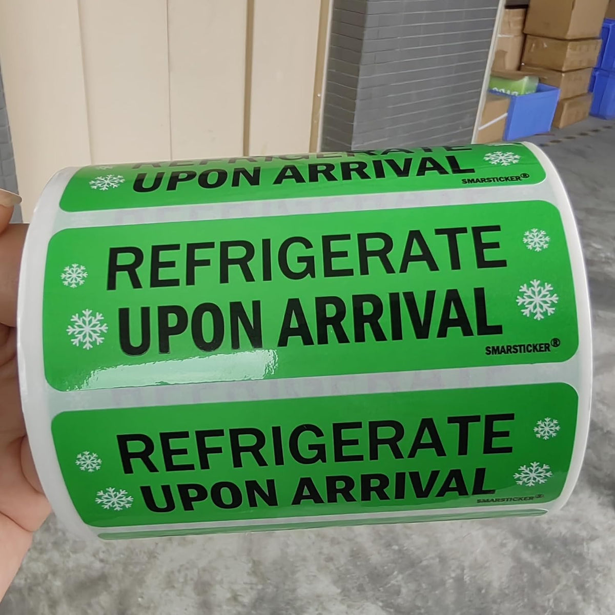 Refrigerate Upon Arrival Stickers Keep Refrigerated Food Packaging Warning Shipping Labels Keep Cold Food Service Pharmacy Stickers for Pharmacy Drug Stores (Green)