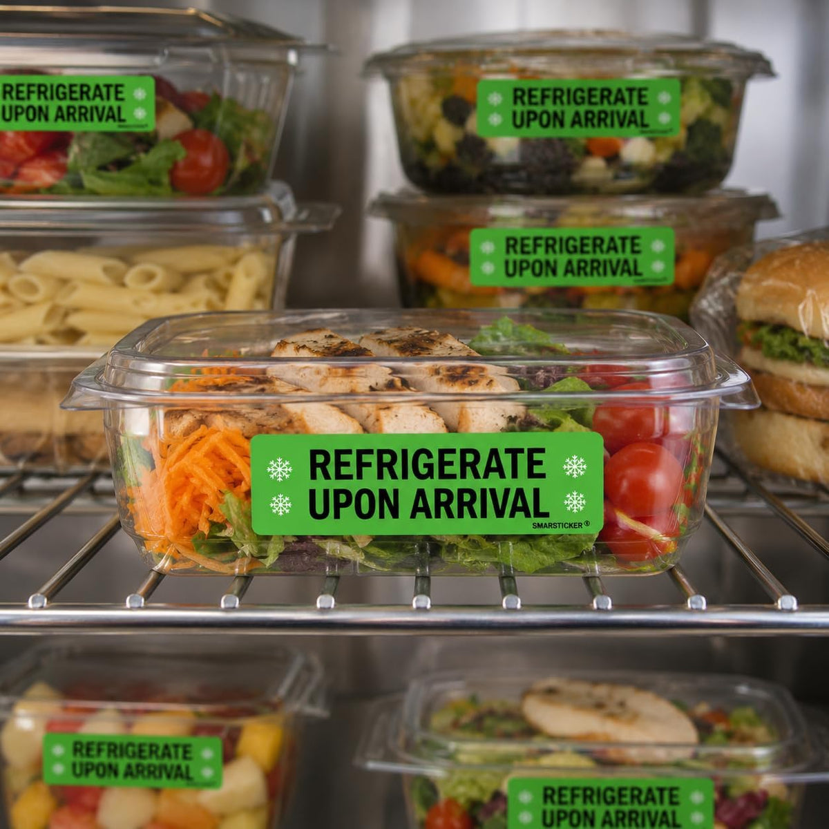 Refrigerate Upon Arrival Stickers Keep Refrigerated Food Packaging Warning Shipping Labels Keep Cold Food Service Pharmacy Stickers for Pharmacy Drug Stores (Green)