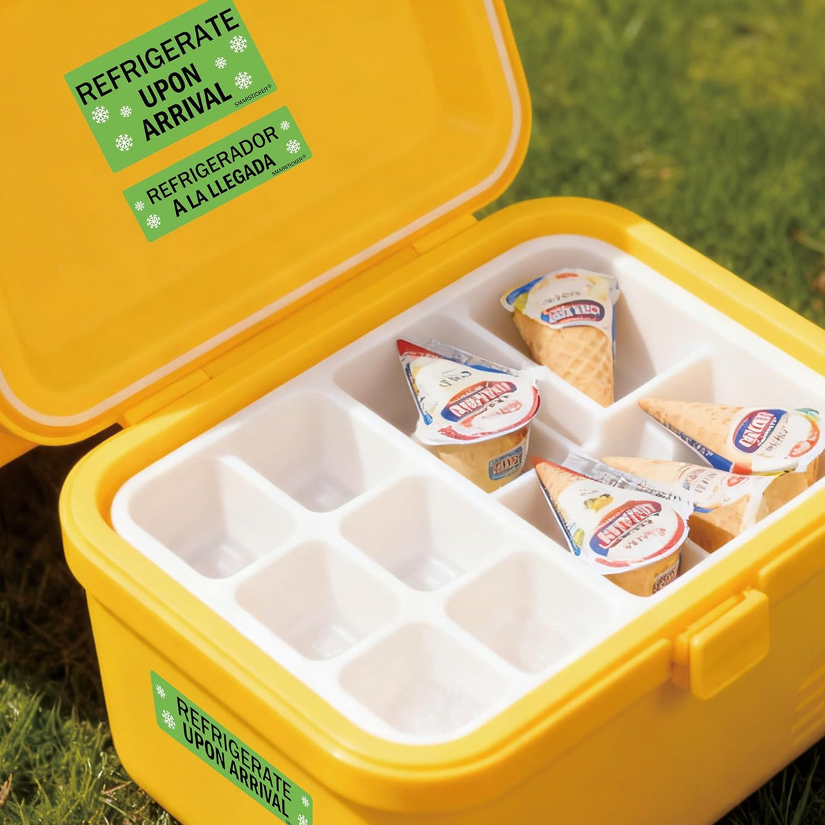 Refrigerate Upon Arrival Stickers Keep Refrigerated Food Packaging Warning Shipping Labels Keep Cold Food Service Pharmacy Stickers for Pharmacy Drug Stores (Green)