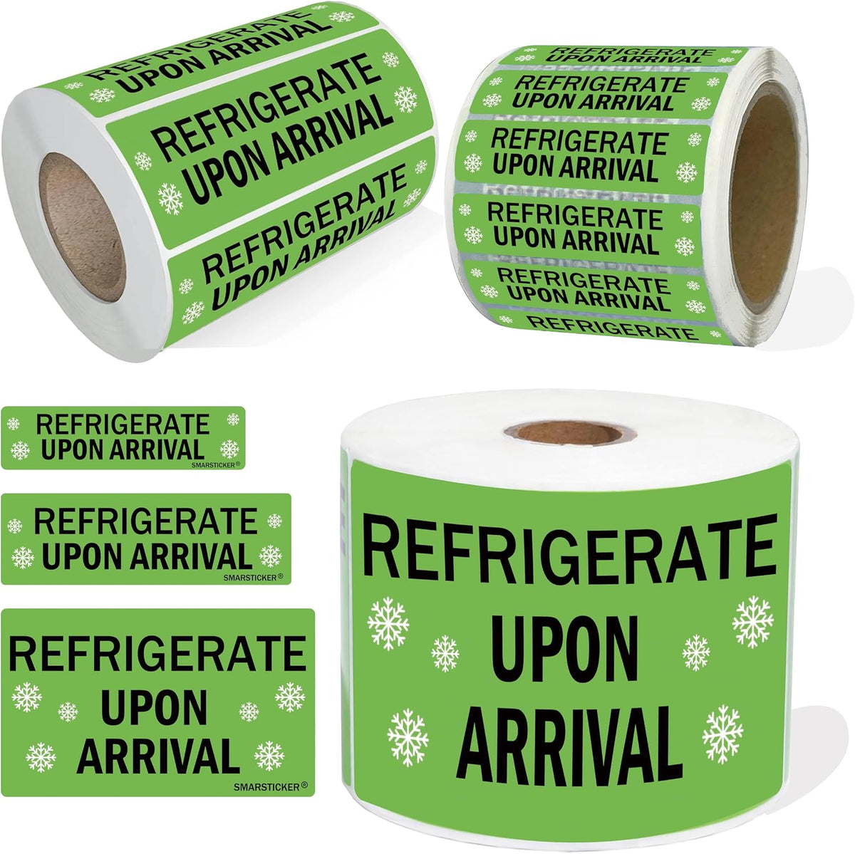 Refrigerate Upon Arrival Stickers Keep Refrigerated Food Packaging Warning Shipping Labels Keep Cold Food Service Pharmacy Stickers for Pharmacy Drug Stores (Green)