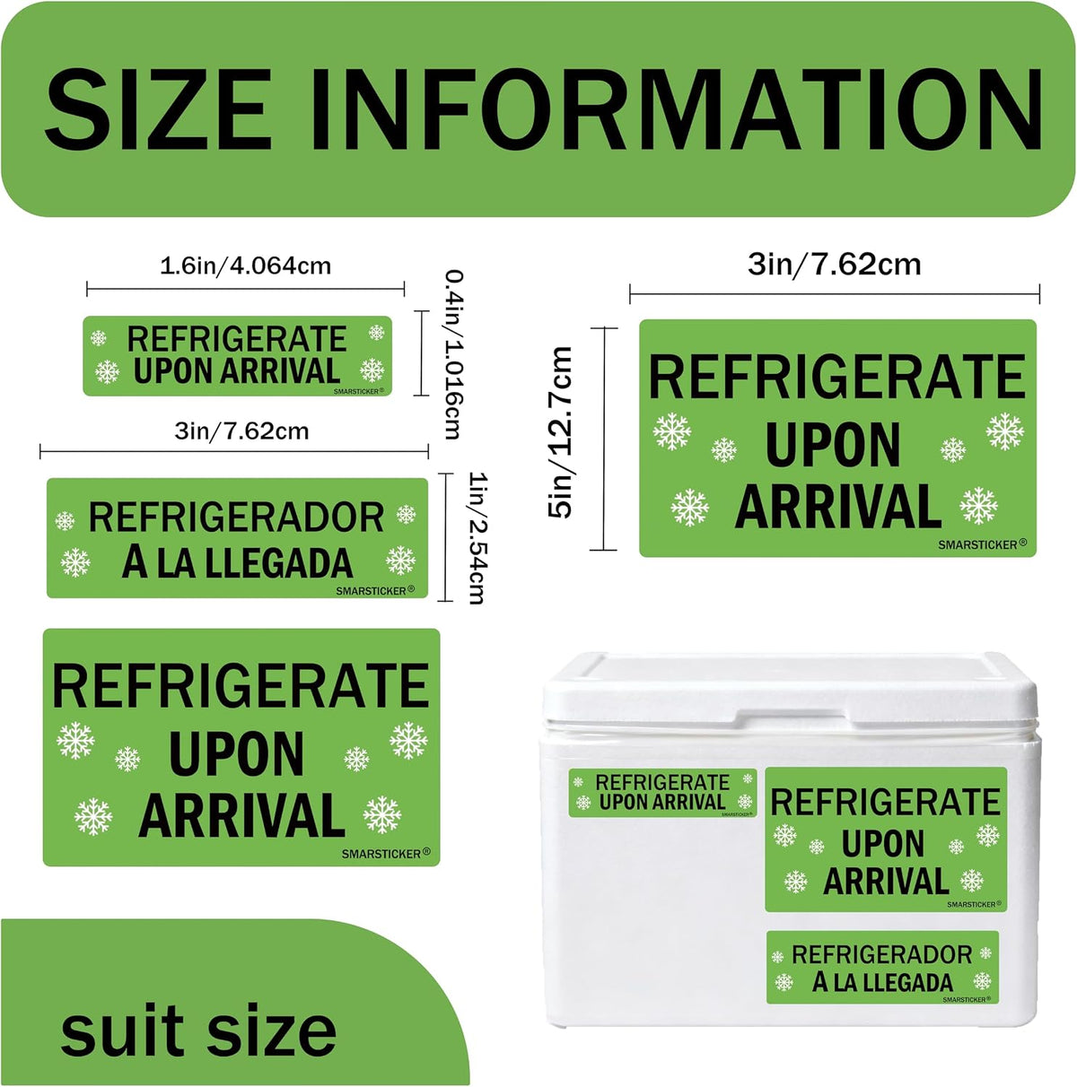 Refrigerate Upon Arrival Stickers Keep Refrigerated Food Packaging Warning Shipping Labels Keep Cold Food Service Pharmacy Stickers for Pharmacy Drug Stores (Green)