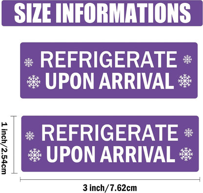 Refrigerate Upon Arrival Stickers Keep Refrigerated Food Packaging Warning Shipping Labels Keep Cold Food Service Pharmacy Stickers for Pharmacy Drug Stores (Green)