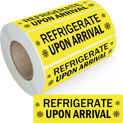 Refrigerate Upon Arrival Stickers Keep Refrigerated Food Packaging Warning Shipping Labels Keep Cold Food Service Pharmacy Stickers for Pharmacy Drug Stores (Green)