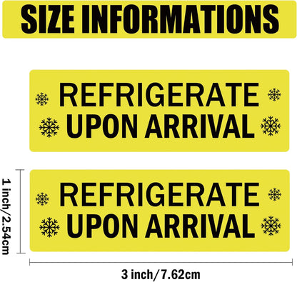 Refrigerate Upon Arrival Stickers Keep Refrigerated Food Packaging Warning Shipping Labels Keep Cold Food Service Pharmacy Stickers for Pharmacy Drug Stores (Green)