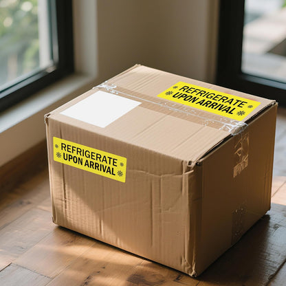 Refrigerate Upon Arrival Stickers Keep Refrigerated Food Packaging Warning Shipping Labels Keep Cold Food Service Pharmacy Stickers for Pharmacy Drug Stores (Green)
