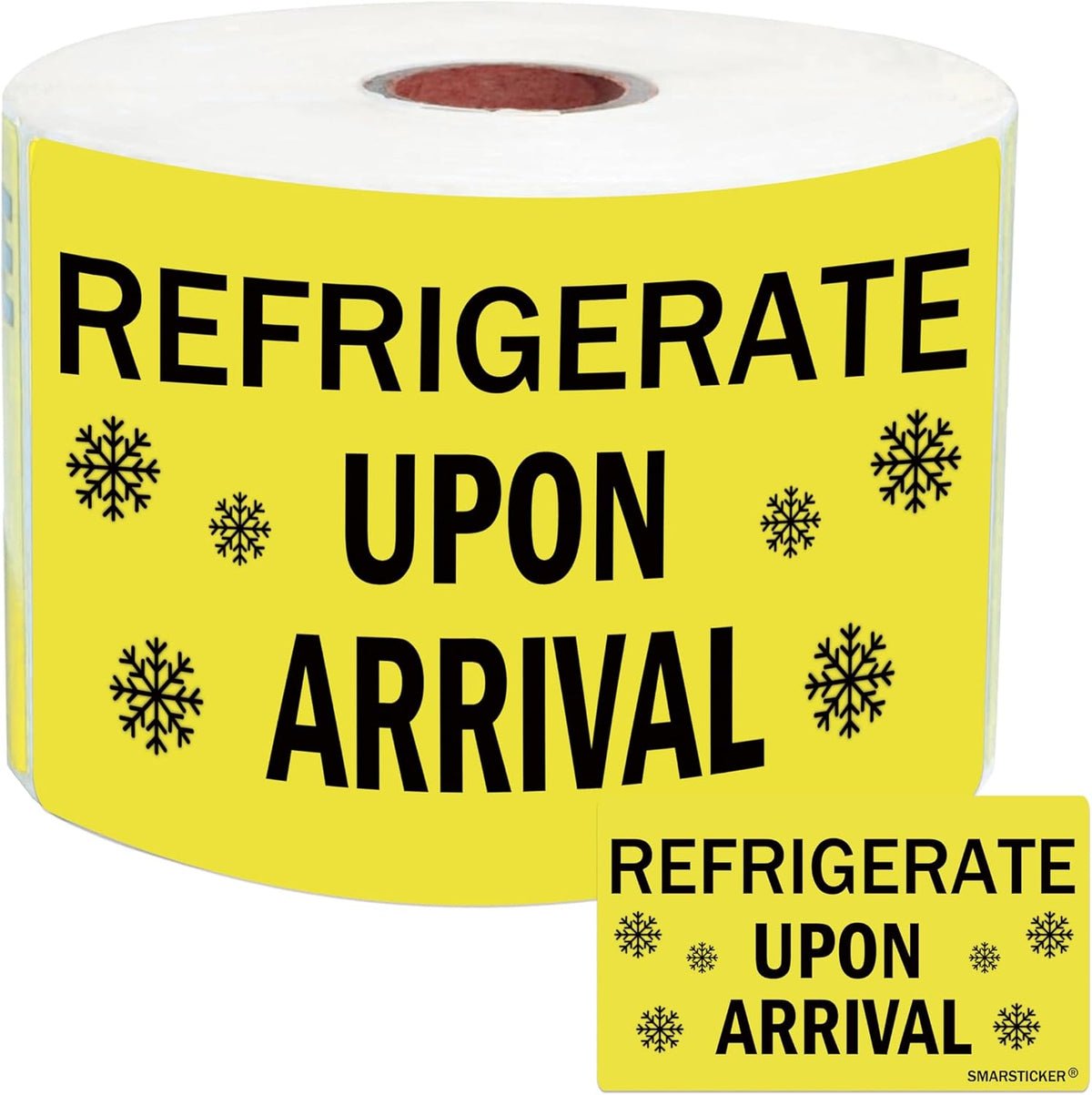 Refrigerate Upon Arrival Stickers Keep Refrigerated Food Packaging Warning Shipping Labels Keep Cold Food Service Pharmacy Stickers for Pharmacy Drug Stores (Green)