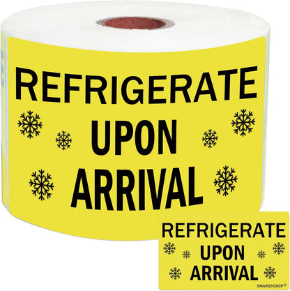 Refrigerate Upon Arrival Stickers Keep Refrigerated Food Packaging Warning Shipping Labels Keep Cold Food Service Pharmacy Stickers for Pharmacy Drug Stores (Green)