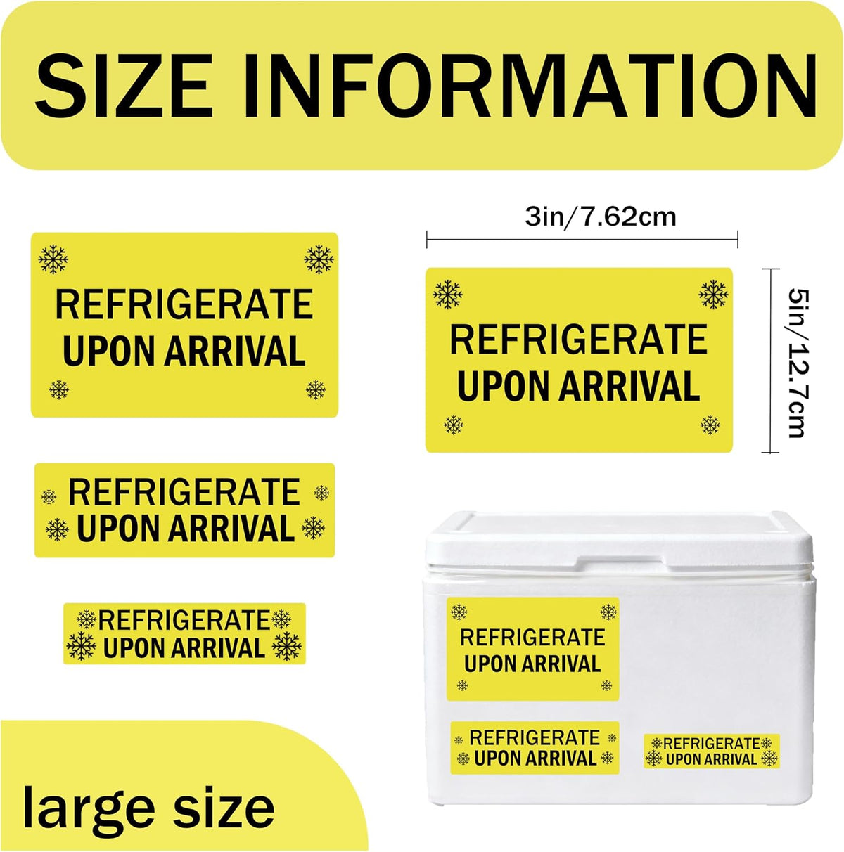 Refrigerate Upon Arrival Stickers Keep Refrigerated Food Packaging Warning Shipping Labels Keep Cold Food Service Pharmacy Stickers for Pharmacy Drug Stores (Green)